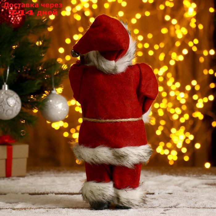 Дед Мороз в красной шубке с брёвнышком 29 см - фото 3 - id-p181146040