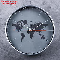 Часы настенные, серия: Интерьер "Материки", d=30.5 см