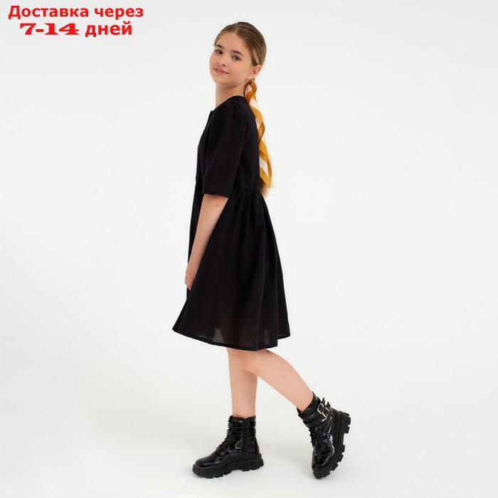 Платье для девочки MINAKU: Cotton collection, цвет чёрный, рост 110 см - фото 2 - id-p159653198