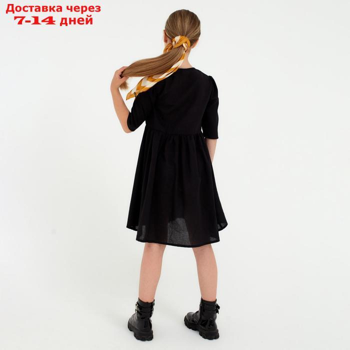 Платье для девочки MINAKU: Cotton collection, цвет чёрный, рост 110 см - фото 4 - id-p159653198