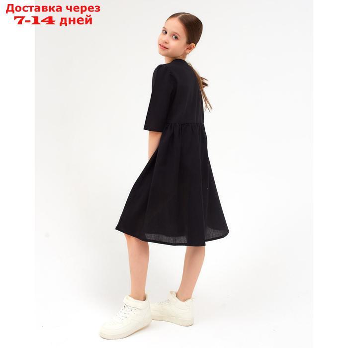 Платье для девочки MINAKU: Cotton collection, цвет чёрный, рост 110 см - фото 5 - id-p159653198