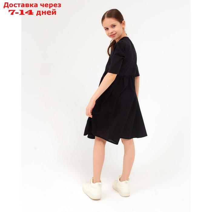 Платье для девочки MINAKU: Cotton collection, цвет чёрный, рост 110 см - фото 6 - id-p159653198