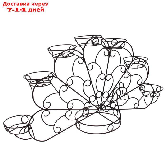 Подставка для цветов "Павлин", d=16 см, цвет чёрный - фото 5 - id-p162857890