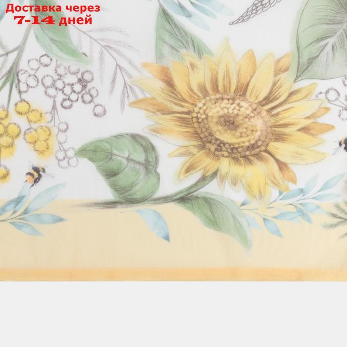 Тюль с подхватом и ламбрекеном "Солнечные цветы" 250х200см, 100% п/э, вуаль - фото 3 - id-p164162347