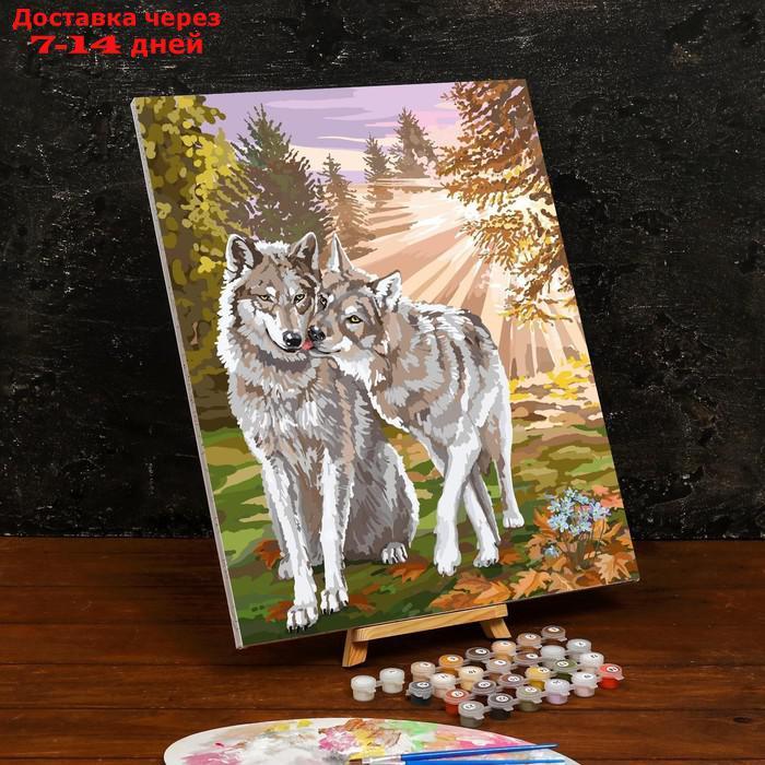 Картина по номерам на холсте с подрамником "Волки" 40×50 см - фото 2 - id-p177915173