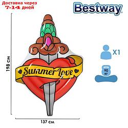 Матрас для плавания Summer Love Tattoo, 198 x 137 см, 43265 Bestway