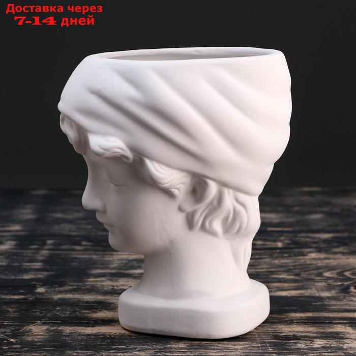 Кашпо керамическое "Голова девушки", белое 21*18см - фото 3 - id-p165678291