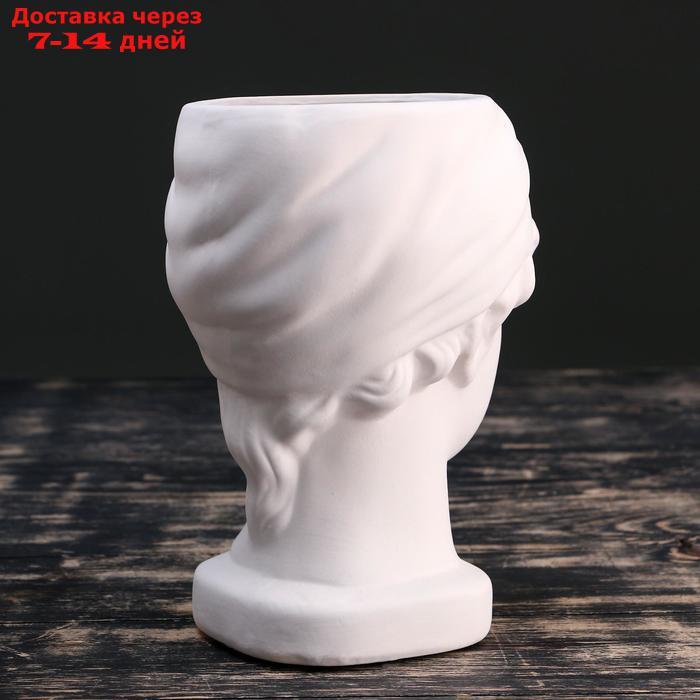 Кашпо керамическое "Голова девушки", белое 21*18см - фото 4 - id-p165678291