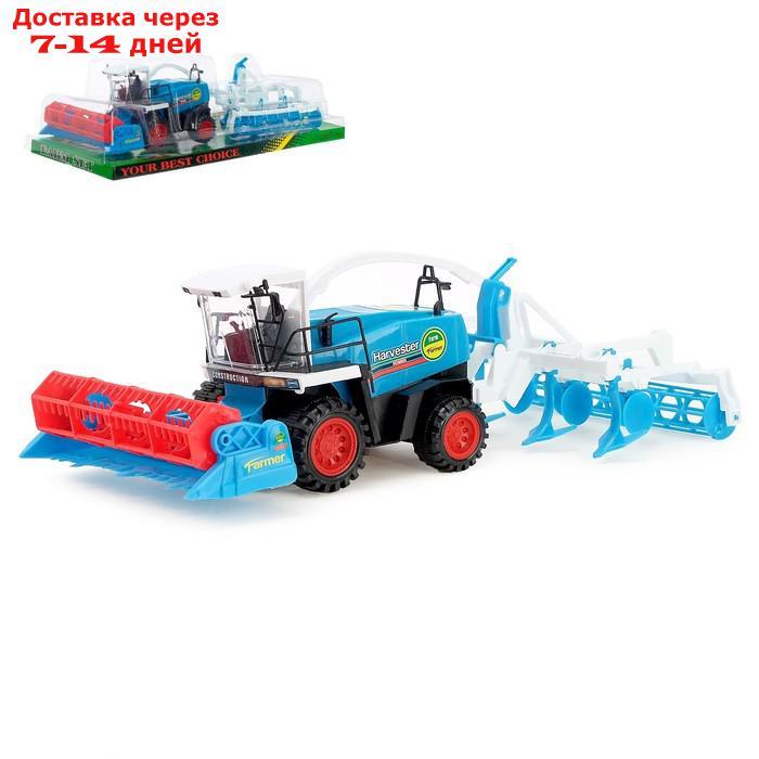 Трактор инерционный "Комбайн", с прицепом, цвет МИКС - фото 1 - id-p175556790