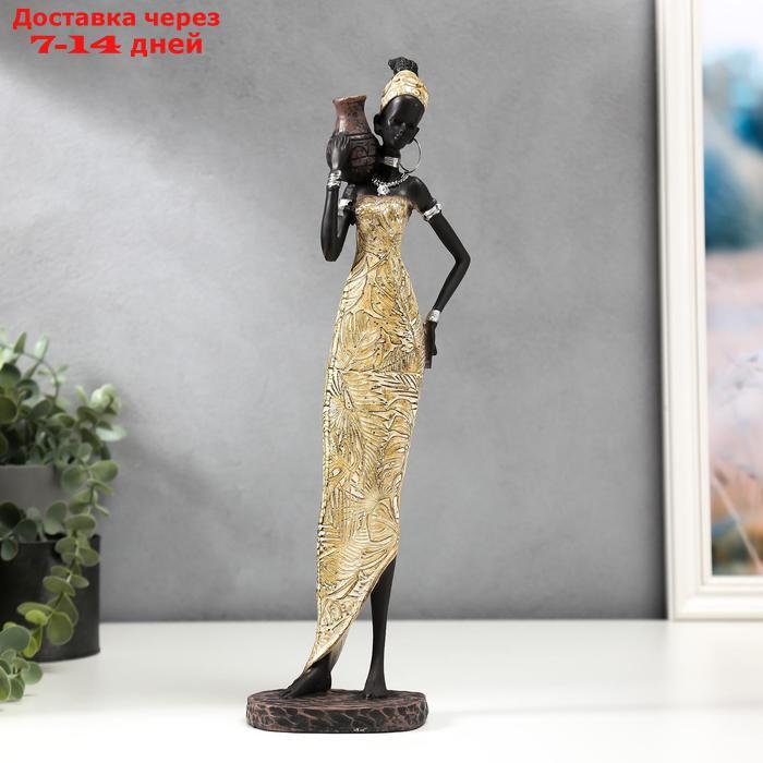 Сувенир полистоун "Африканка с кувшином в платье с пальмовыми листьями" МИКС 34,5х9,5х7,4 см 51204 - фото 2 - id-p172346471