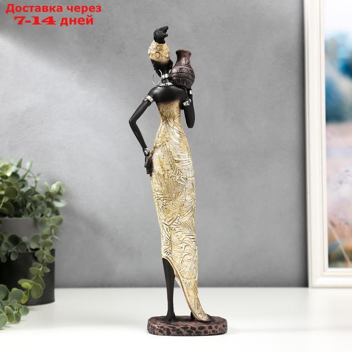 Сувенир полистоун "Африканка с кувшином в платье с пальмовыми листьями" МИКС 34,5х9,5х7,4 см 51204 - фото 5 - id-p172346471