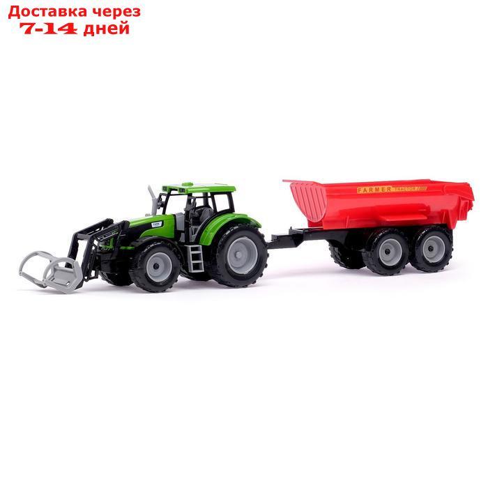 Трактор инерционный "Фермер", с прицепом, масштаб 1:32, МИКС - фото 8 - id-p136218440