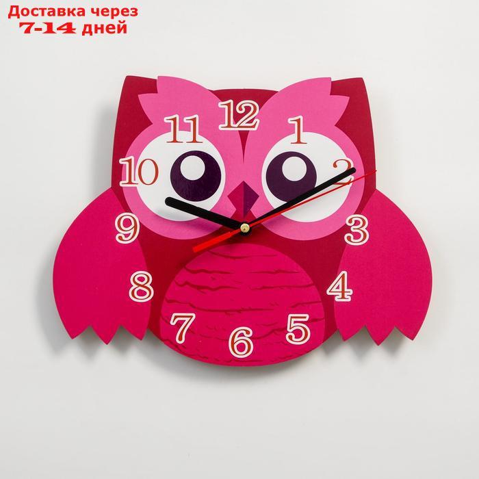 Часы настенные, серия: Детские, "Розовая сова", 24 см, микс - фото 1 - id-p156249038