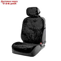 Накидка на сиденье, натуральная шерсть, 145 х 55 см, черная