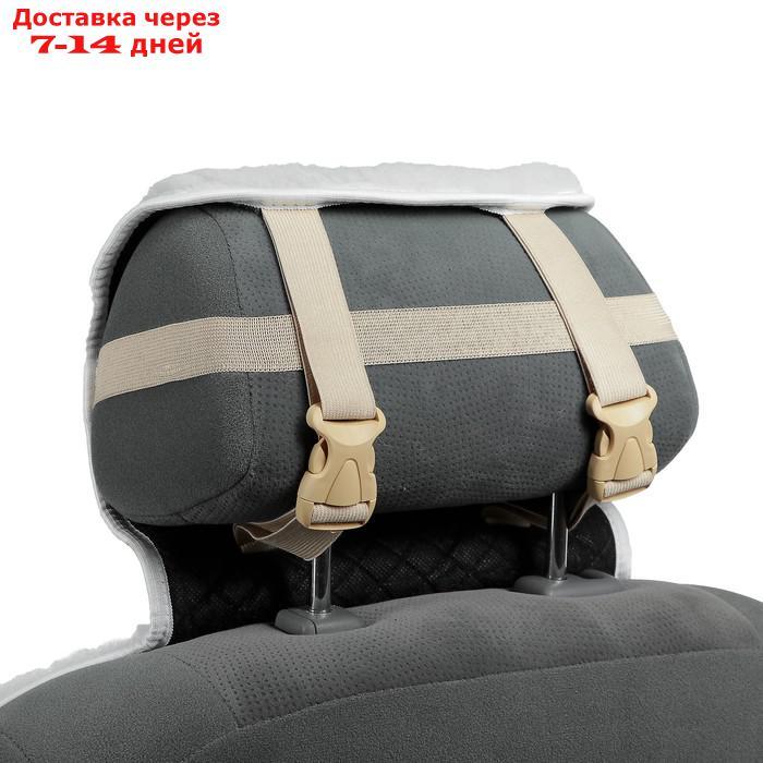 Накидка на сиденье, натуральная шерсть,145 х 55 см, белая - фото 4 - id-p136153107