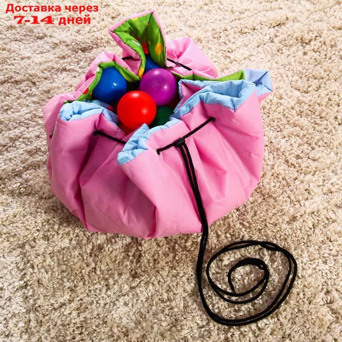 Развивающий коврик - сумка для игрушек "Зверята", d100см - фото 5 - id-p136218529