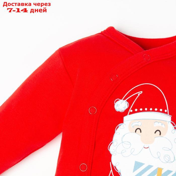 Комбинезон Крошка Я "Happy winter", рост 62-68 см, красный - фото 3 - id-p175939941