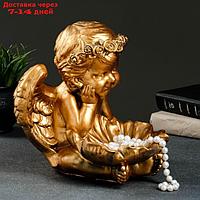 Фигура "Ангел с кувшинкой" 23х23х27см бронза