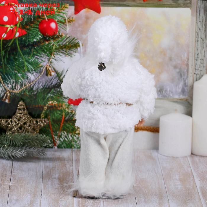 Дед Мороз в белой шубке с посохом 28 см - фото 3 - id-p181146100