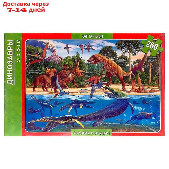 Карта-пазл "Динозавры", 260 элементов - фото 2 - id-p156245993