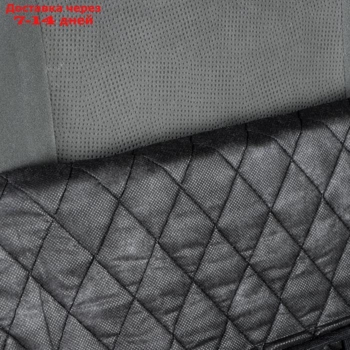 Накидка на переднее сиденье, велюр, размер 55 х 150 см, черный с красным кантом - фото 5 - id-p136153381