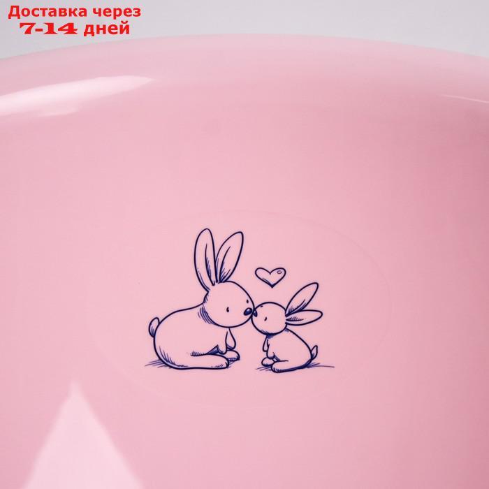Ванна детская "Кролики" со сливом и термометром, 86 см, цвет розовый - фото 4 - id-p136216192