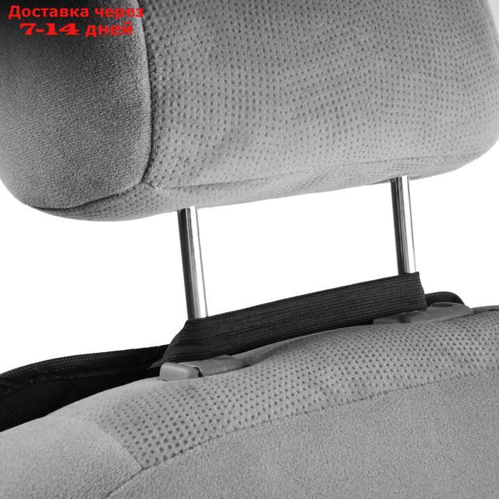 Накидка на переднее сиденье, велюр, размер 35 х 130 см, черный - фото 2 - id-p136153382