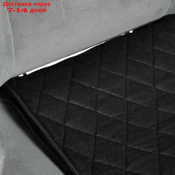 Накидка на переднее сиденье, велюр, размер 35 х 130 см, черный - фото 6 - id-p136153382