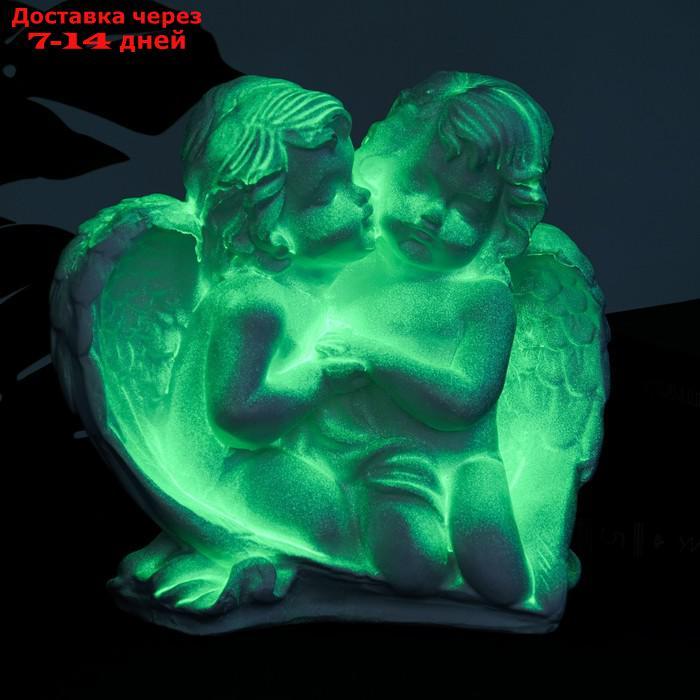 Светящаяся фигура "Пара ангелов сидя" 29х14х28см белая - фото 1 - id-p163558604
