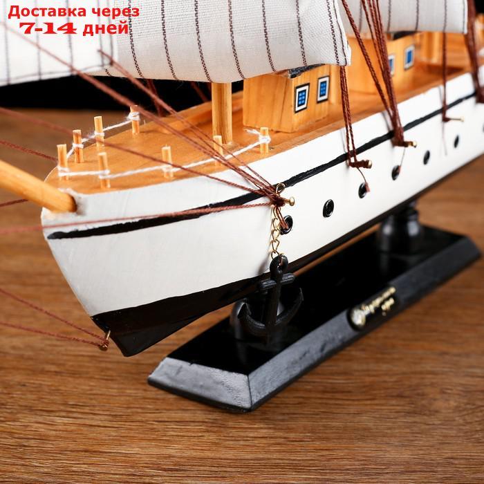 Корабль сувенирный средний "Пиллад", борта белые, паруса белые, 45х9х41 см - фото 5 - id-p180647235