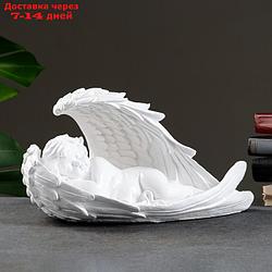 Фигура "Ангел в крыле большой" 19х40х23см, белый