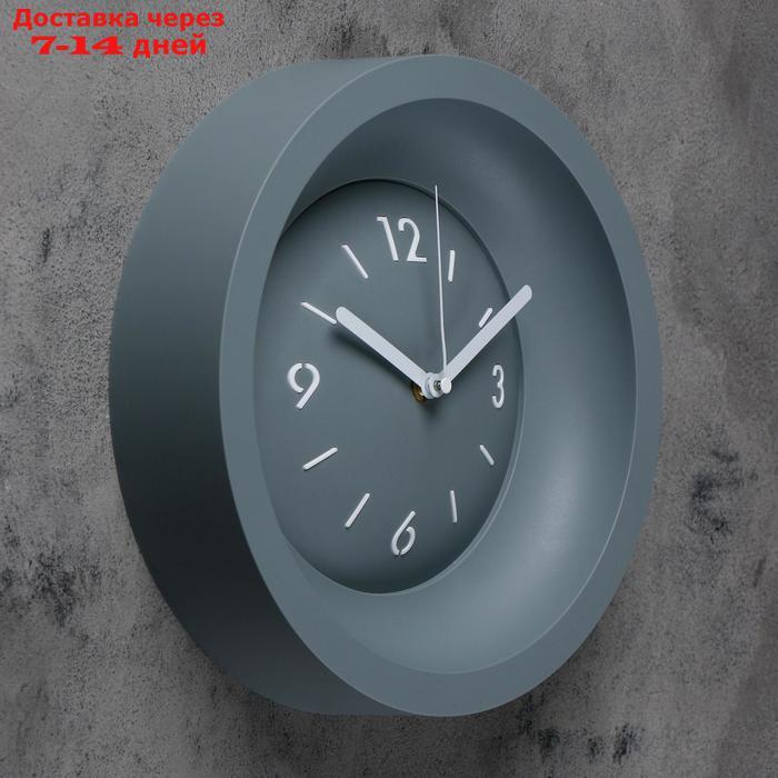 Часы настенные "Классика", d=25.4, ход плавный, без стекла, серые - фото 2 - id-p165678231