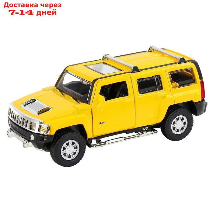 Машина металлическая Hummer H3 1:32 цвет жёлтый инерция, световые и звуковые эффекты, открываются двери - фото 3 - id-p167937849