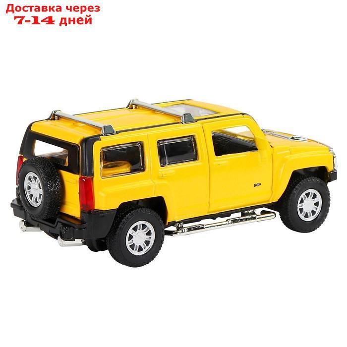 Машина металлическая Hummer H3 1:32 цвет жёлтый инерция, световые и звуковые эффекты, открываются двери - фото 5 - id-p167937849