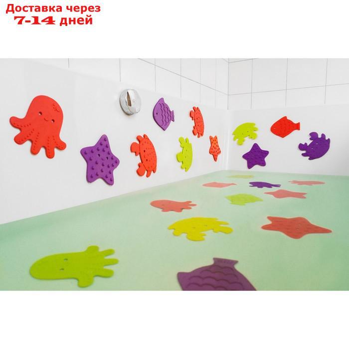 Набор антискользящих мини-ковриков для ванны 8 шт., цвет МИКС