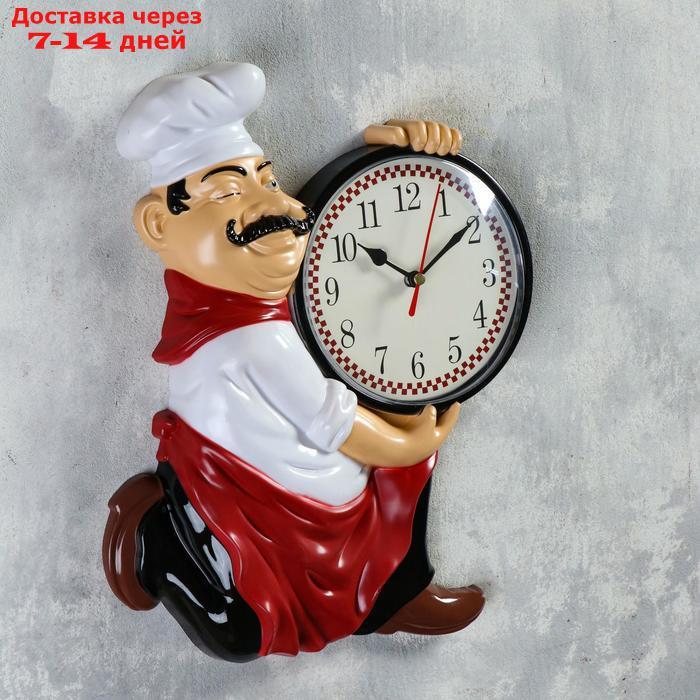 Часы настенные, серия: Кухня, "Повар усач", 24х30 см - фото 2 - id-p181603779