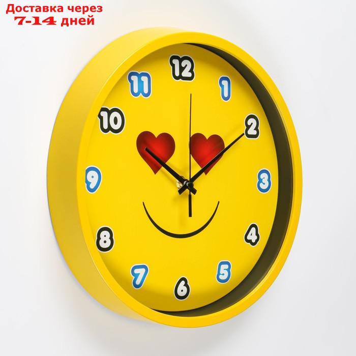 Часы настенные, серия: Детские, "Смайл" d=30 см, 1 АА, плавный ход - фото 5 - id-p172345969