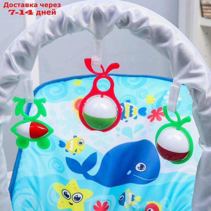 Шезлонг-качалка для новорождённых "Морское приключение", игровая дуга, съёмные игрушки МИКС - фото 2 - id-p149633749