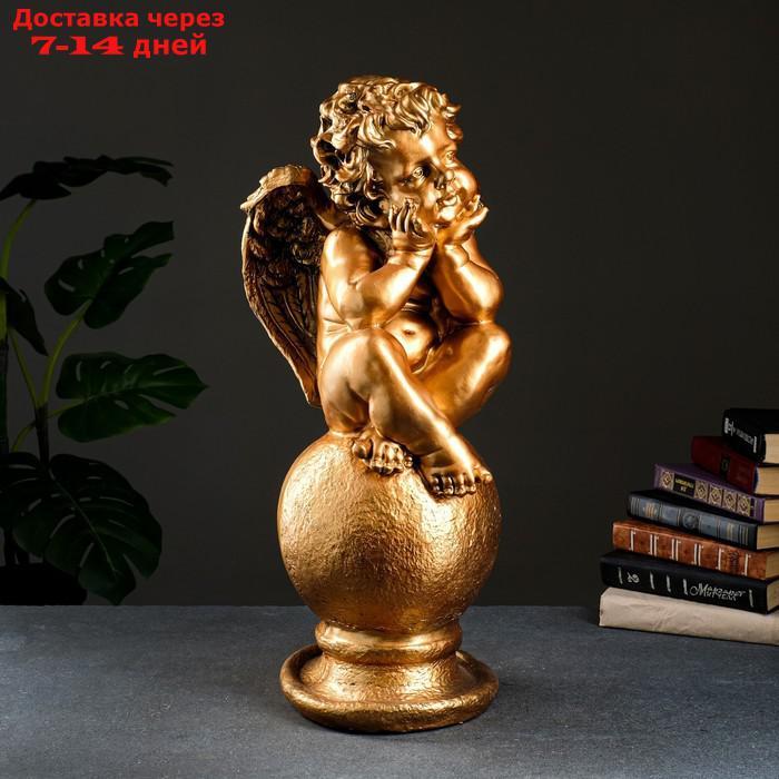 Фигура "Ангел на шаре" большой бронза 22х22х65см - фото 1 - id-p185087622