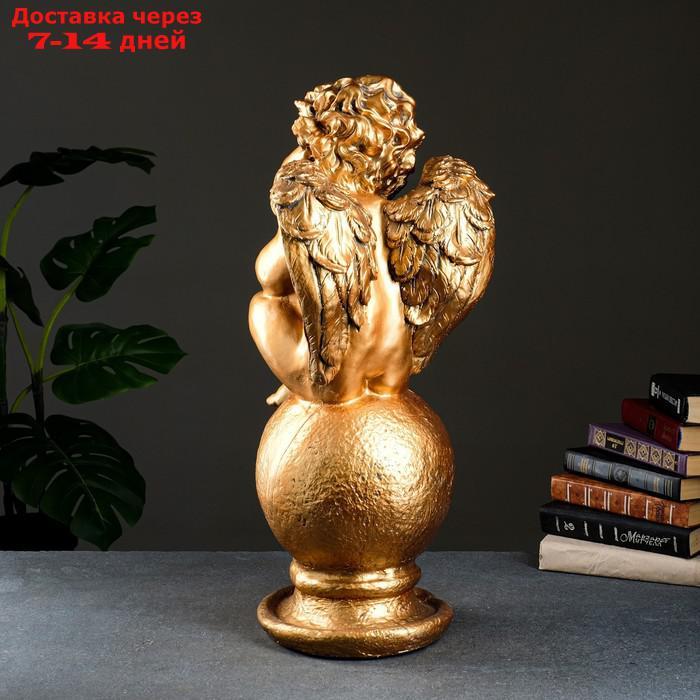 Фигура "Ангел на шаре" большой бронза 22х22х65см - фото 3 - id-p185087622