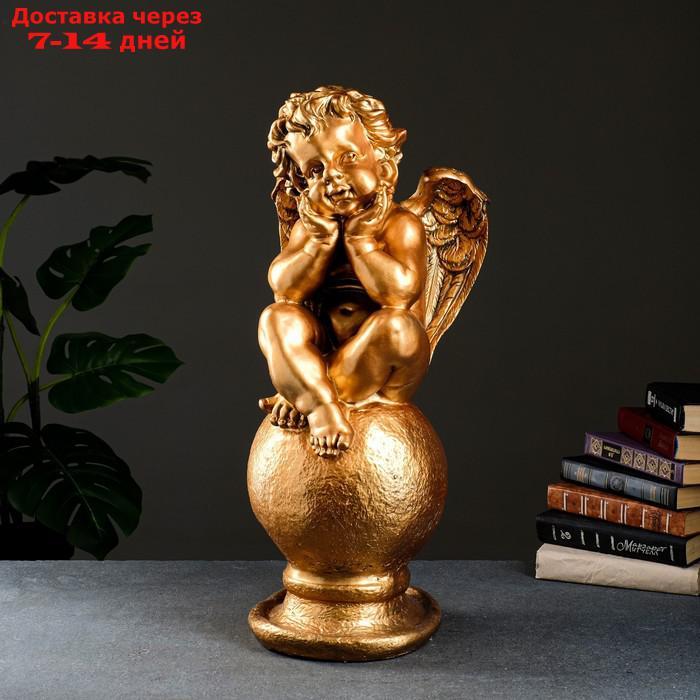 Фигура "Ангел на шаре" большой бронза 22х22х65см - фото 4 - id-p185087622