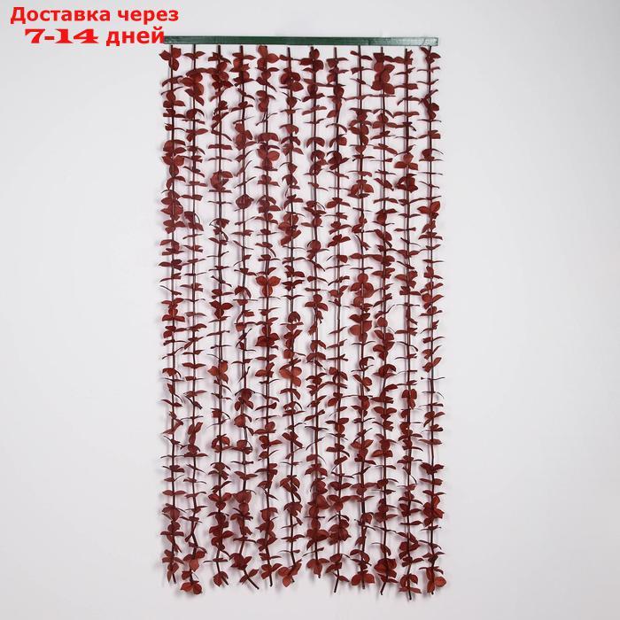 Занавеска декоративная "Листики", 90×180 см, 12 нитей, цвет кофейный