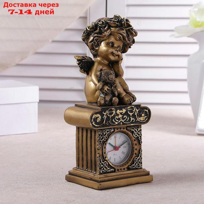 Часы настольные "Ангел с медвежонком", цвет золото, h=25.5 см, микс - фото 2 - id-p164159169