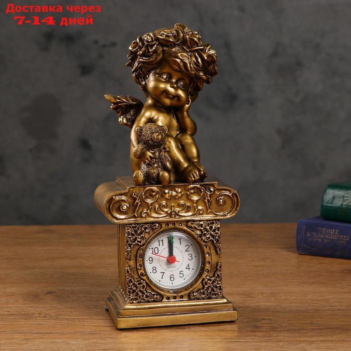 Часы настольные "Ангел с медвежонком", цвет золото, h=25.5 см, микс - фото 5 - id-p164159169