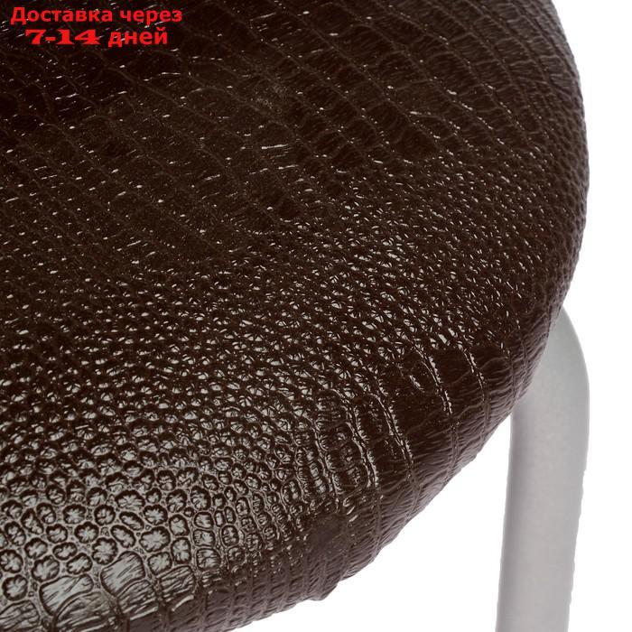 Табурет "Эконом", цвет серебристый металлик / шоколадная рептилия - фото 2 - id-p185681541
