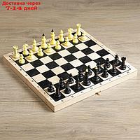 Настольная игра 3 в 1 "Классическая": нарды, шахматы пластик, шашки, (доска дерево 40х40 см)