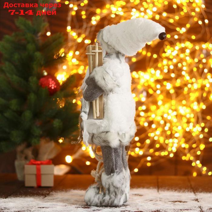 Дед Мороз "В белой шубке с лыжами" 23х45 см - фото 2 - id-p181146194