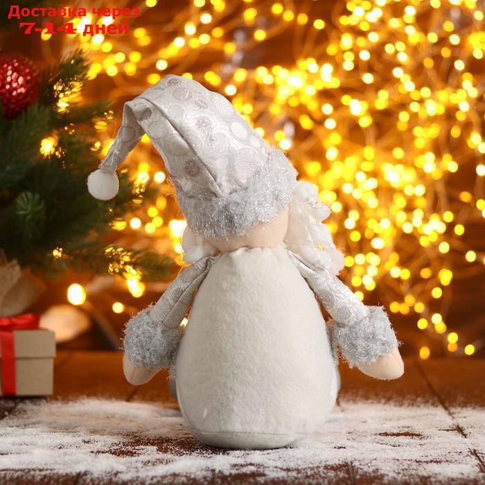 Мягкая игрушка "Дед Мороз в шапочке с кружочками-длинные ножки" 15х45 см, серебро - фото 3 - id-p181146183