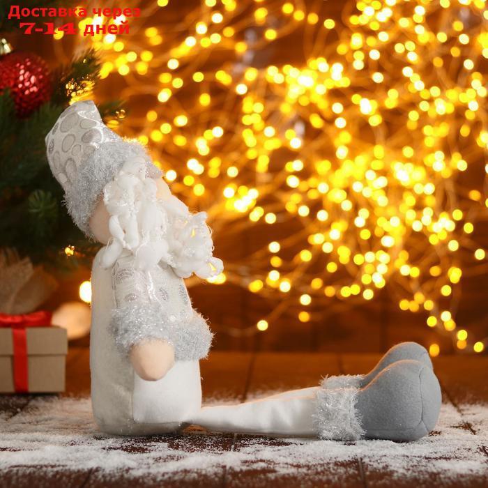 Мягкая игрушка "Дед Мороз в шапочке с кружочками-длинные ножки" 15х45 см, серебро - фото 4 - id-p181146183