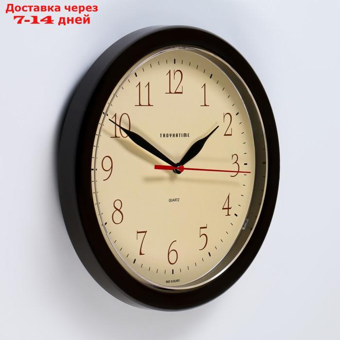Часы настенные круглые Every Day, d=24,5 см, кремовый циферблат, рама коричневая - фото 2 - id-p162309117
